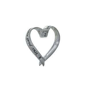 Vintage Sterling Silver 925 "True Friend" Quote Open Heart Pendant